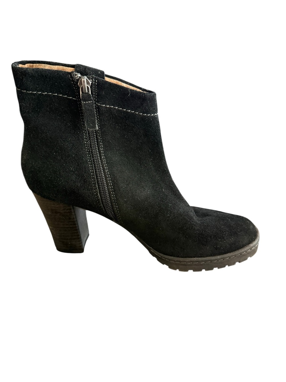 Biala Kelsey Women's Black Suede Ankle Boot with Side Zip, 8M
